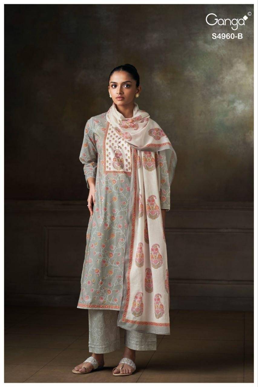 TERSIA 4960 By GANGA 4960a TO 4960d series Beautiful Festive Suits Stylish Colorful Fancy Casual Wear PREMIUM COTTON PRINTED Dresses At Wholesale Price